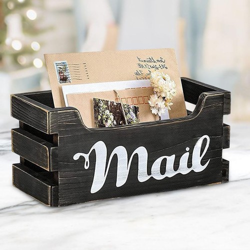 Wood mail holder - mail, box